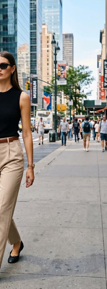 Black Tank City Trouser Outfit inspirational AI fashion image