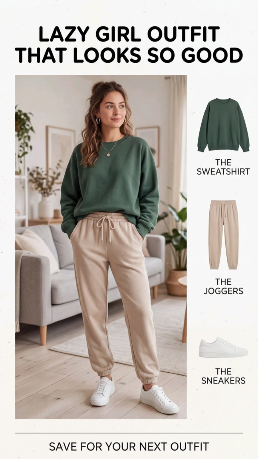 Green Lazy Girl Outfit inspirational outfit image