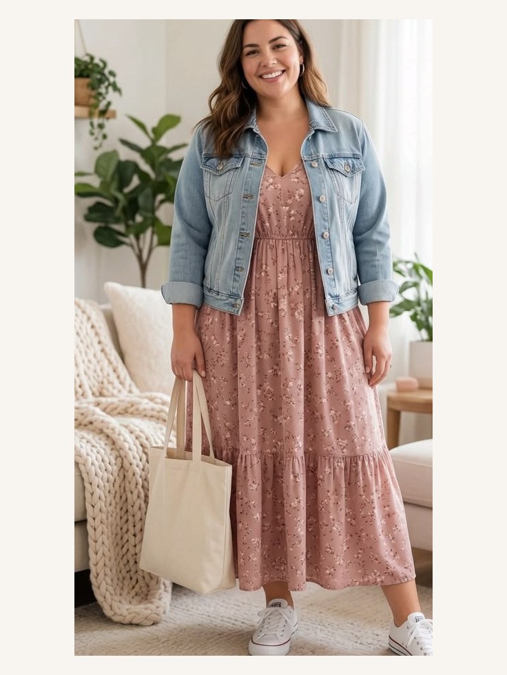 Plus Size Spring Glow Outfit inspirational AI fashion image