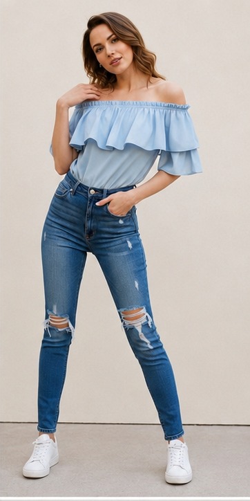 The Romantic Rebel clean outfit inspiration image