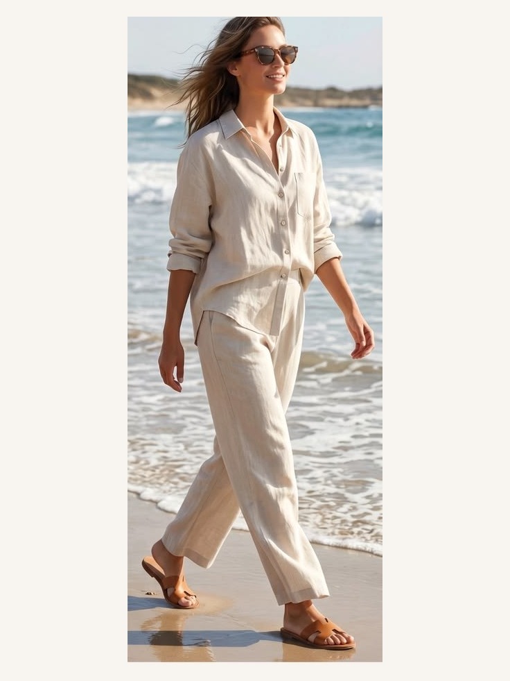 Summer Resort Linen Outfit inspirational AI fashion image